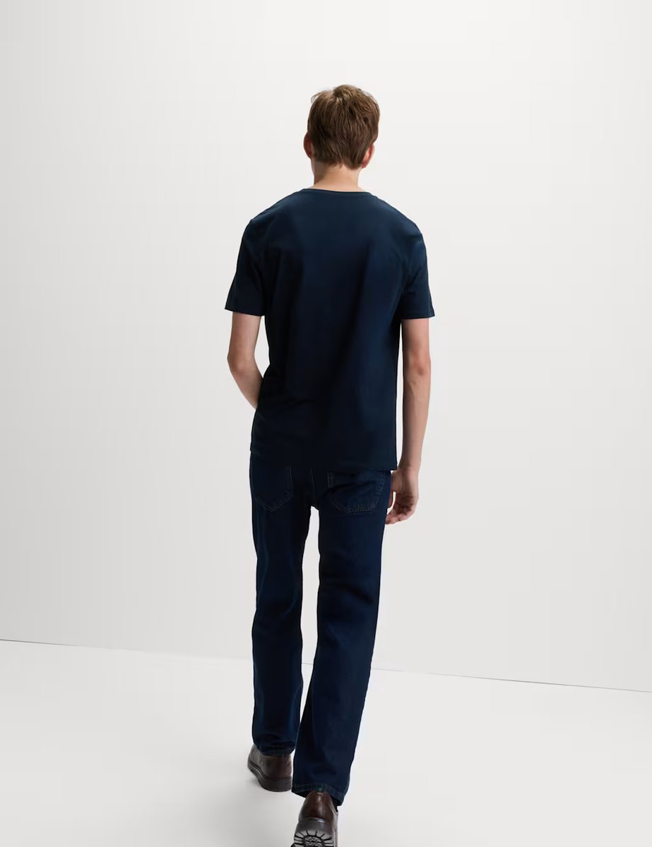 Marks & Spencer M&S 5 Pack Pure Cotton Crew Neck T-Shirts Navy Mix - 2