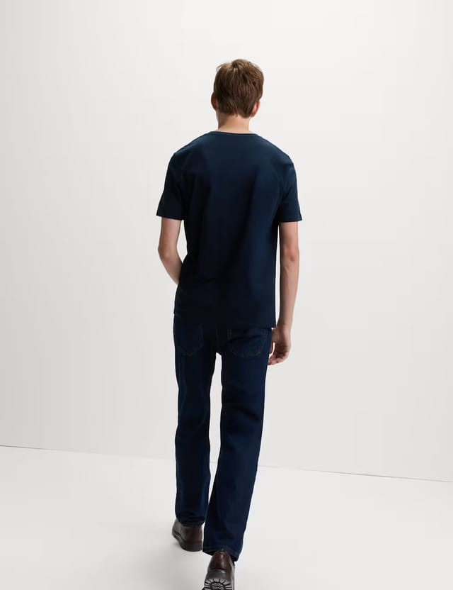 Marks & Spencer M&S 5 Pack Pure Cotton Crew Neck T-Shirts Navy Mix - 2