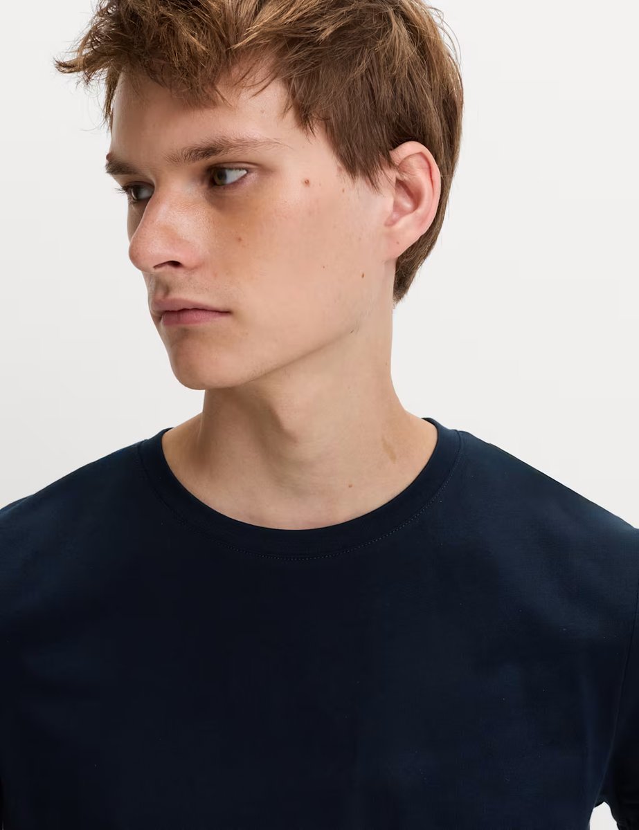 Marks & Spencer M&S 5 Pack Pure Cotton Crew Neck T-Shirts Navy Mix - 3