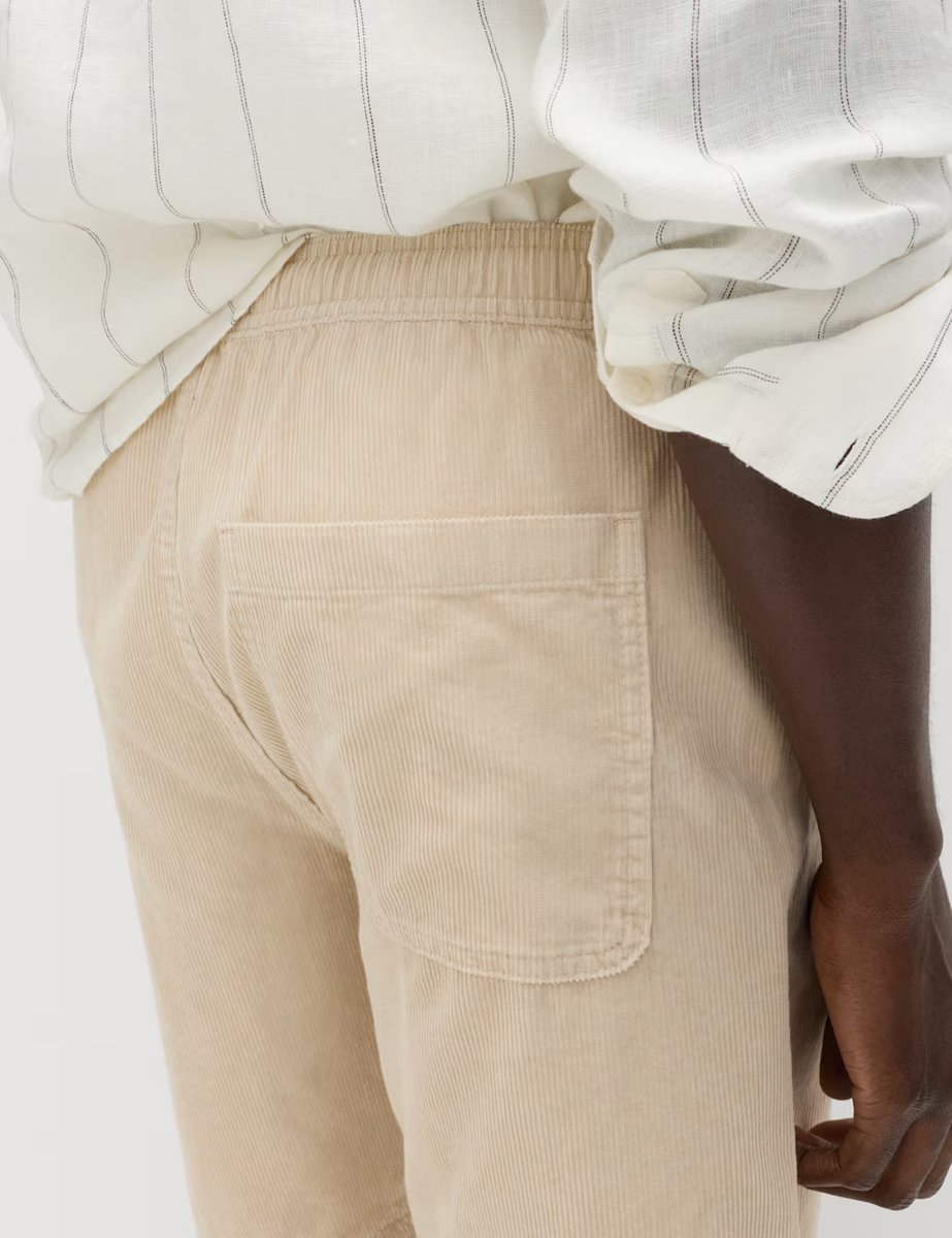 Marks & Spencer M&S Pure Cotton Corduroy Shorts Light Buff - 3