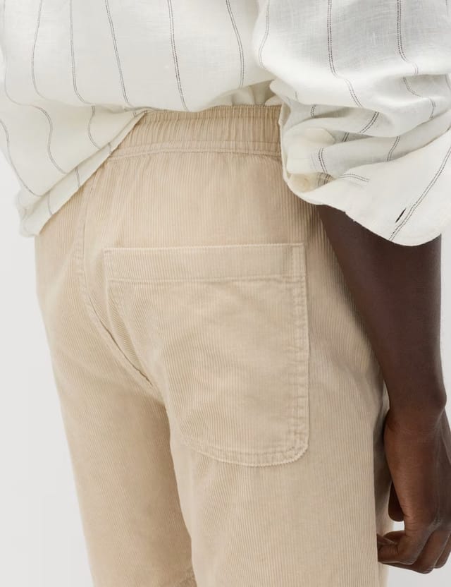 Marks & Spencer M&S Pure Cotton Corduroy Shorts Light Buff - 3