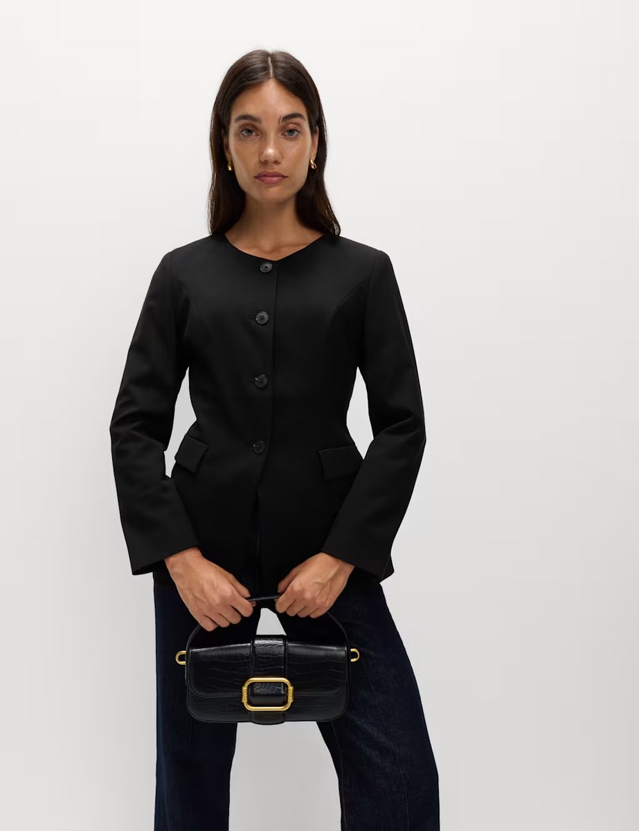 Marks & Spencer M&S Collarless Jacket Black - 2