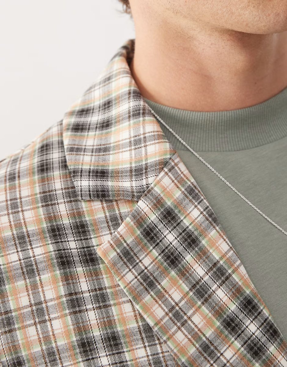 ASOS COLLUSION 90s relaxed blazer co-ord in mixed check - 4