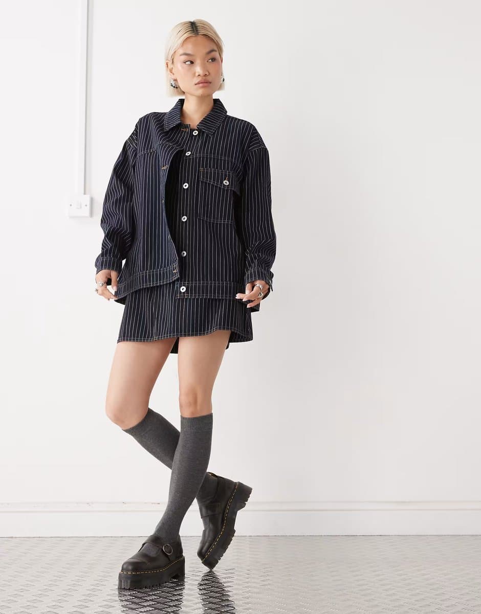 ASOS COLLUSION co-ord in blue stripe