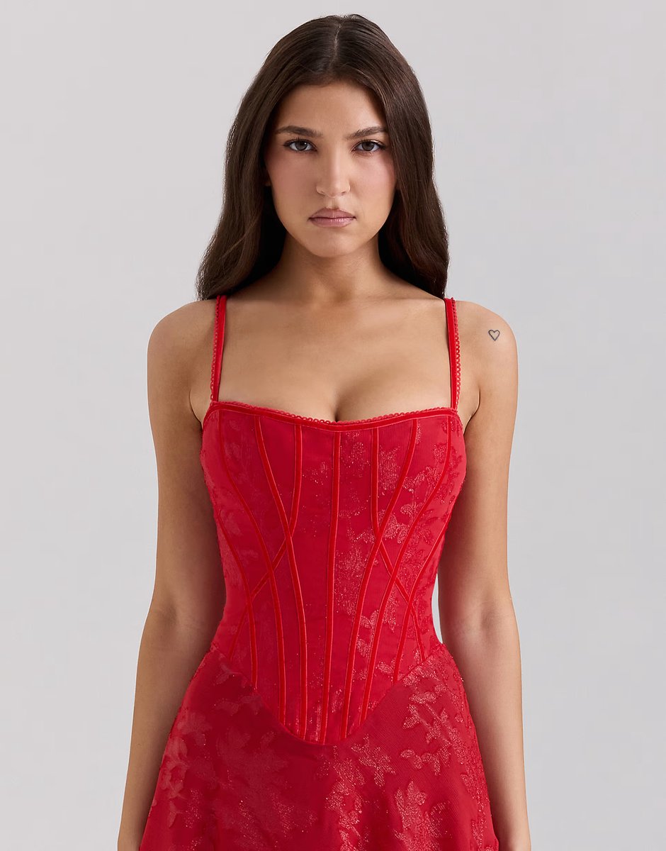 ASOS House of CB Esme maxi dress in red - 3