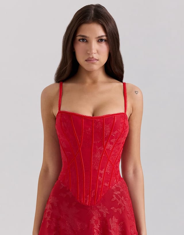 ASOS House of CB Esme maxi dress in red - 3