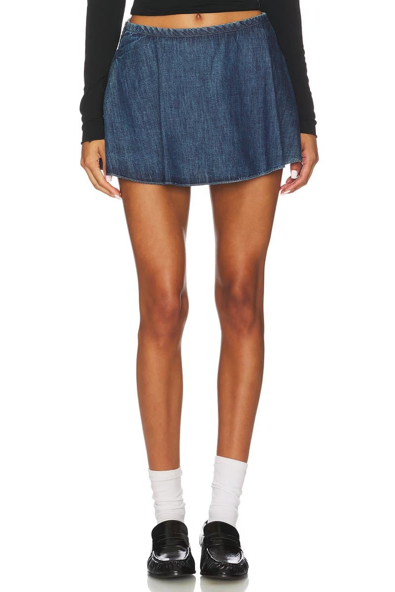 revolve x We The Free Paradise Found Denim Skort In Mid Indigo