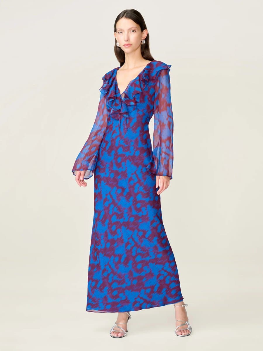 OMNES Yvette Dress in Wild Fern Print