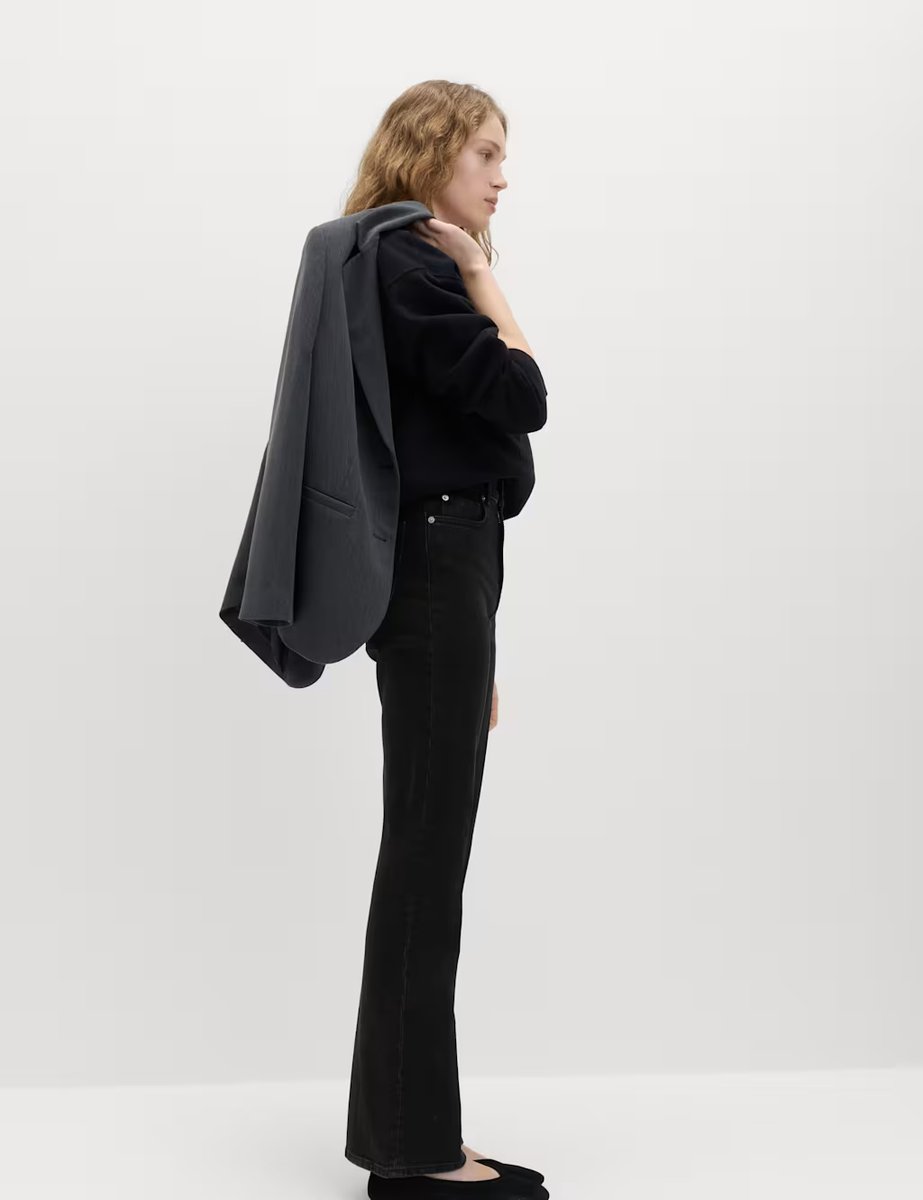 Marks & Spencer M&S High Waisted Flared Jeans Black - 3