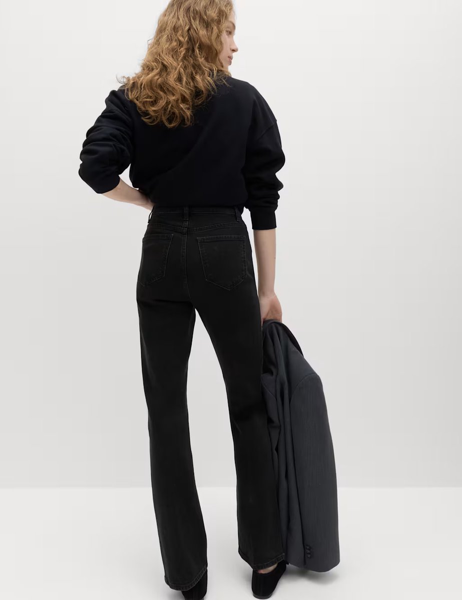 Marks & Spencer M&S High Waisted Flared Jeans Black - 4