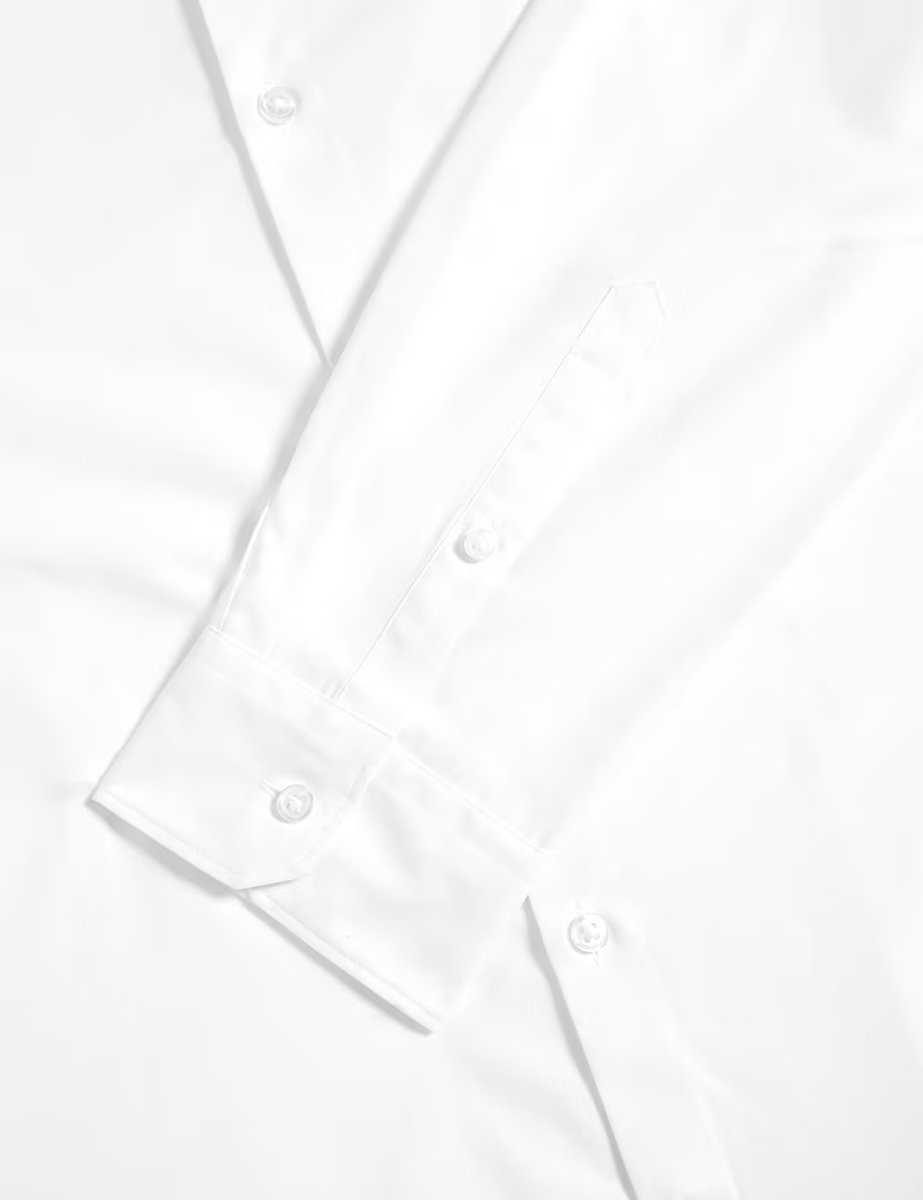 Marks & Spencer M&S Skinny Fit Easy Iron Cotton Blend Shirt White - 2