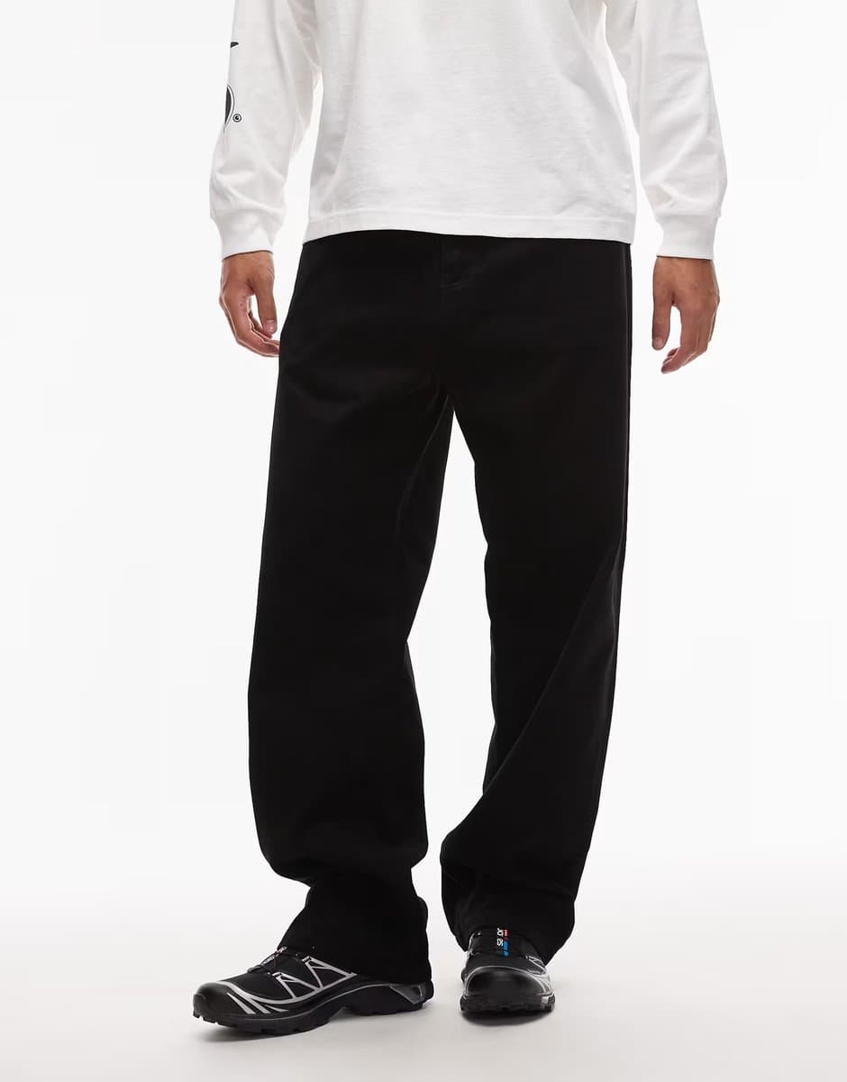 ASOS Carhartt WIP landon loose tapered trousers in black
