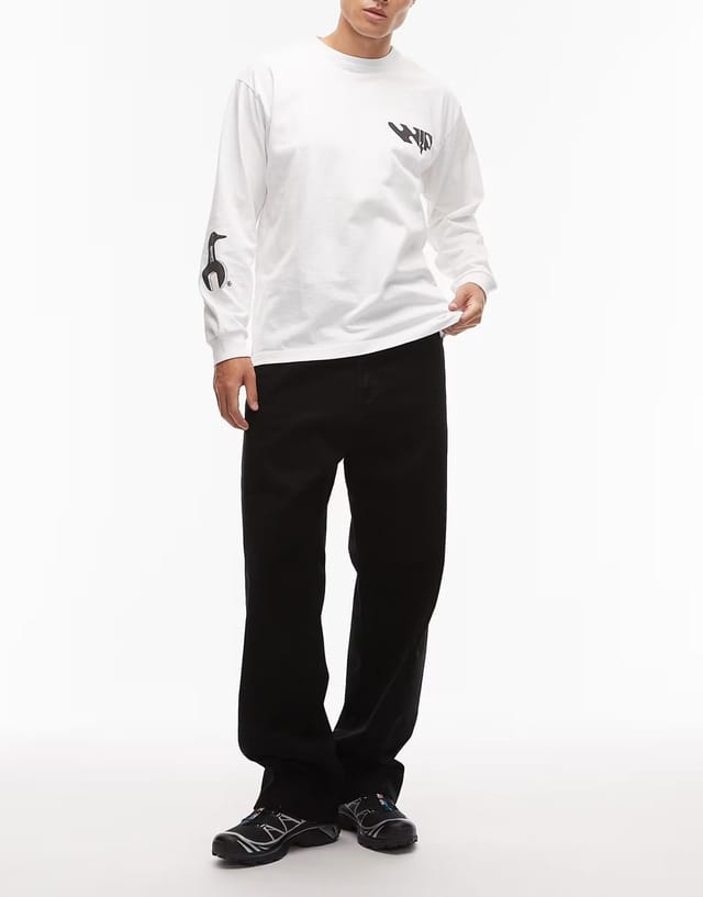 ASOS Carhartt WIP landon loose tapered trousers in black - 2