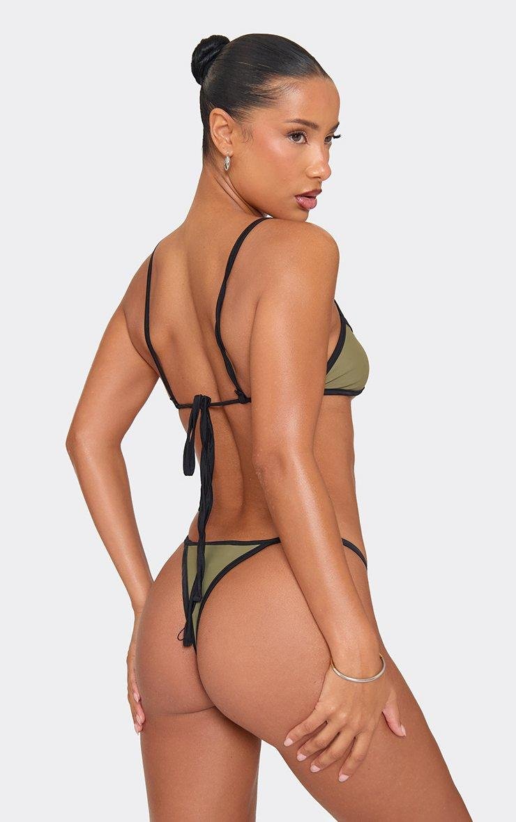 EGO Triangle Micro Bikini Set In Khaki Green, Women's Size UK 6 - 2