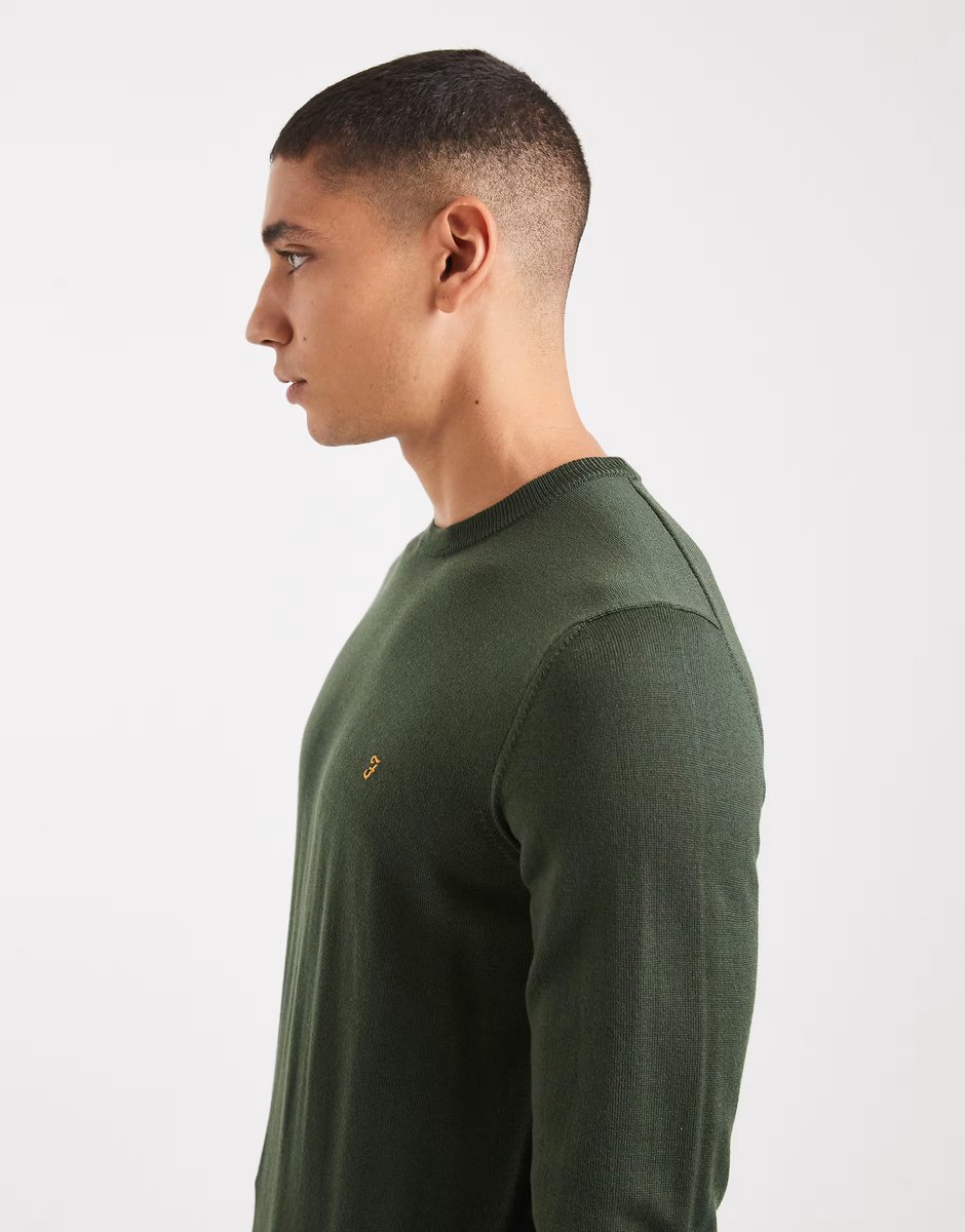 ASOS Farah mullen merino wool jumper in dark green - 4