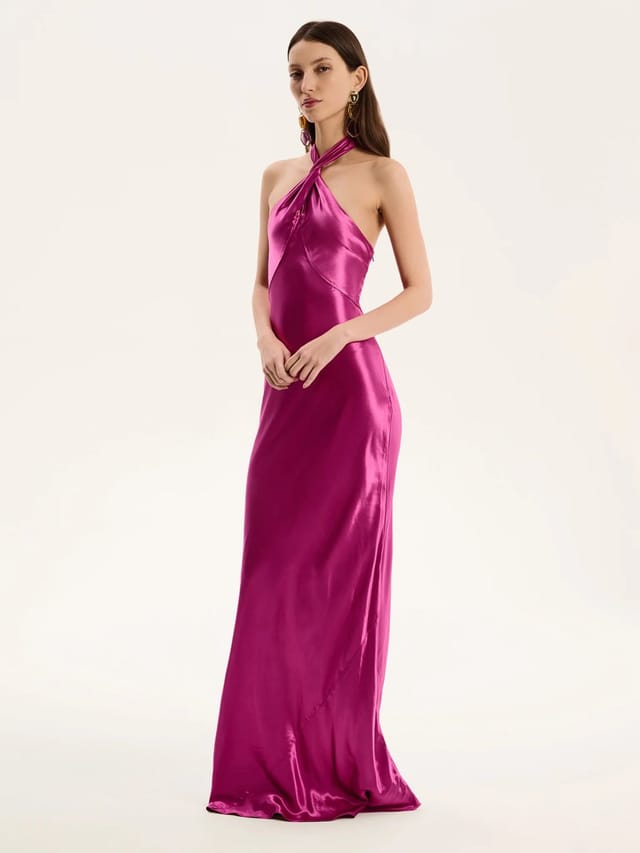 OMNES Arles Dress in Magenta - 2
