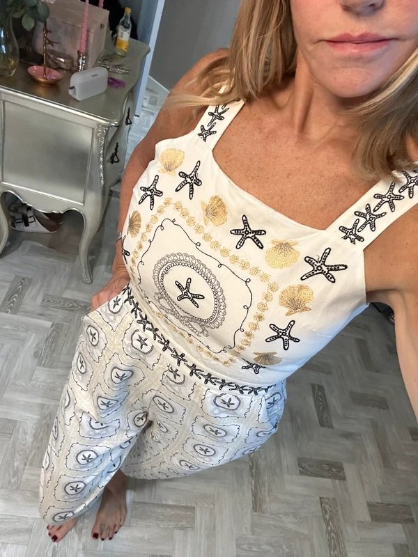 Never Fully Dressed Never Fully Dressed embroidered jumpsuit size 12 - 3