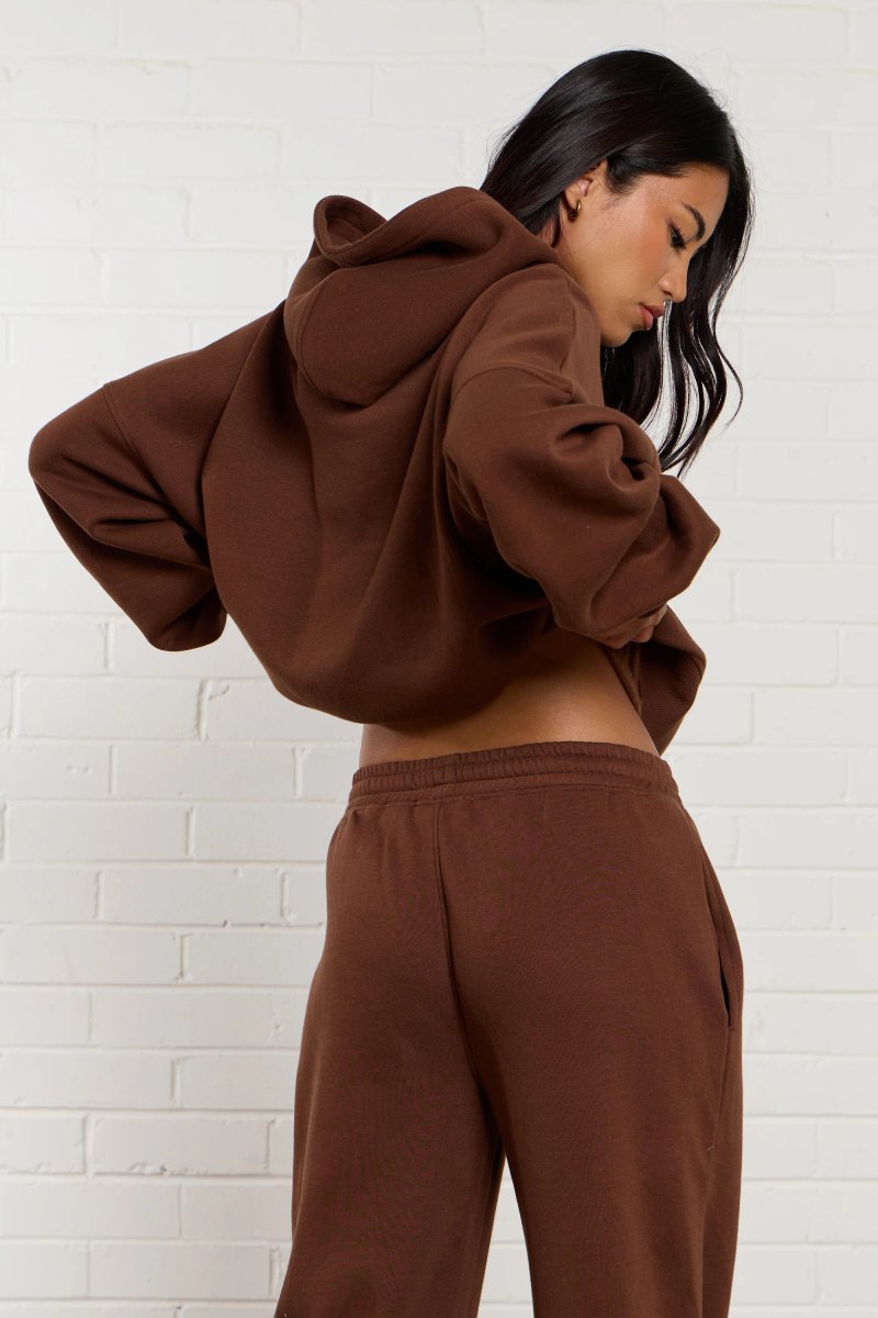 Kaiia Kaiia Jeans Applique Oversized Hoodie Chestnut - 3