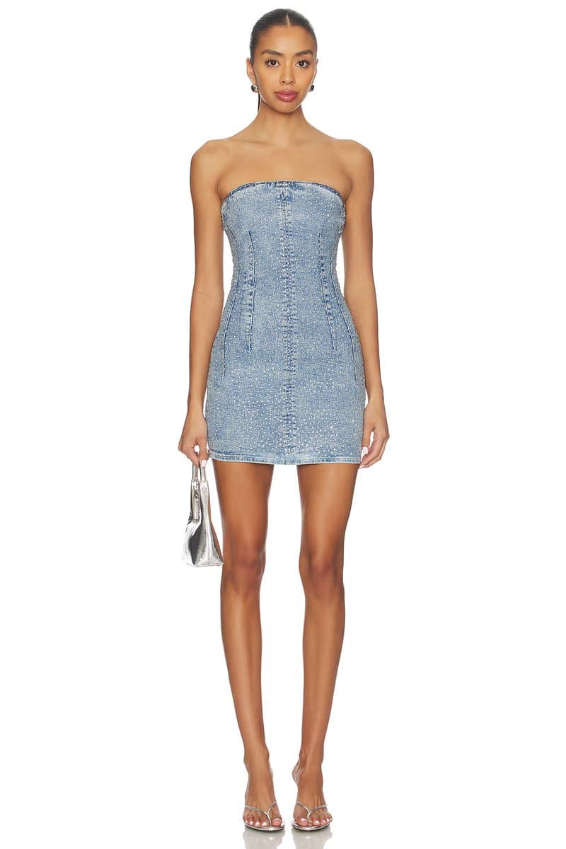 revolve Crystal Strapless Mini Dress