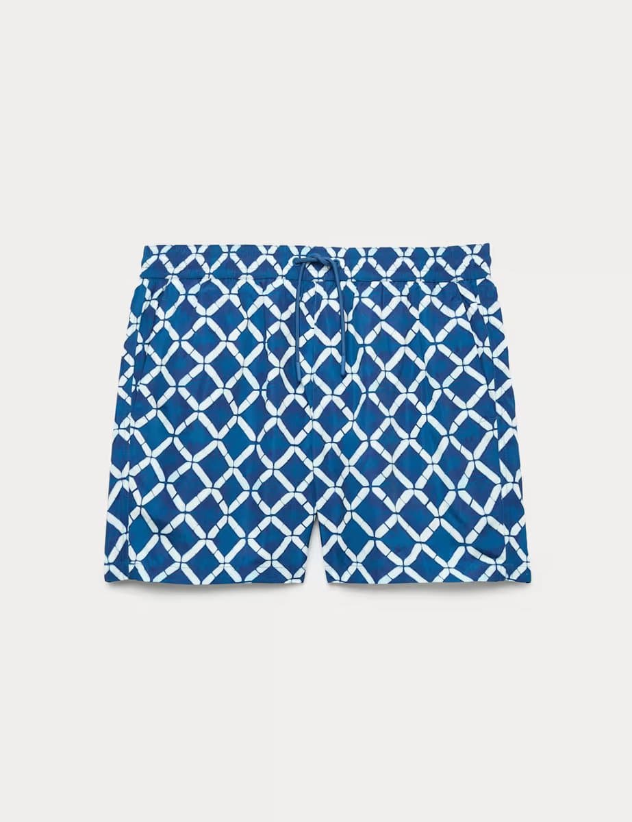 Marks & Spencer M&S Quick Dry Printed Swim Shorts Dark Marine