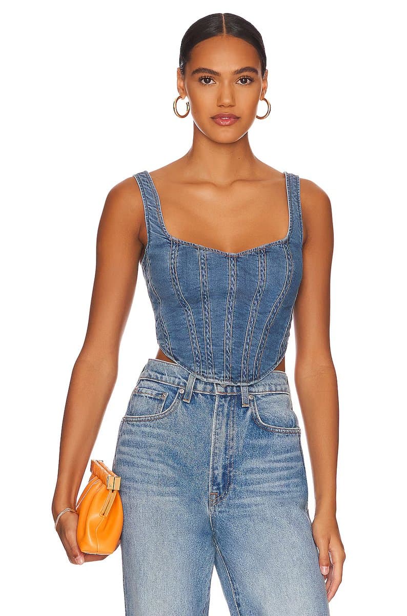 revolve Denim Corset Bustier