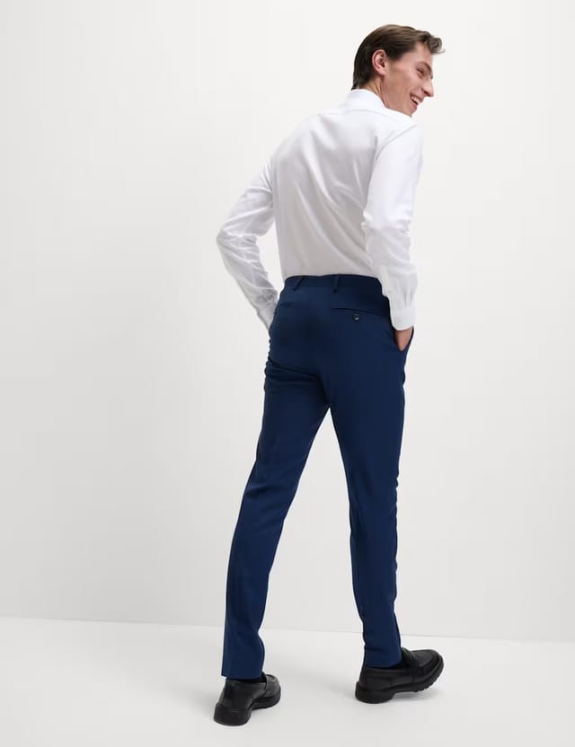 Marks & Spencer M&S Skinny Fit Stretch Suit Trousers Dark Indigo - 3