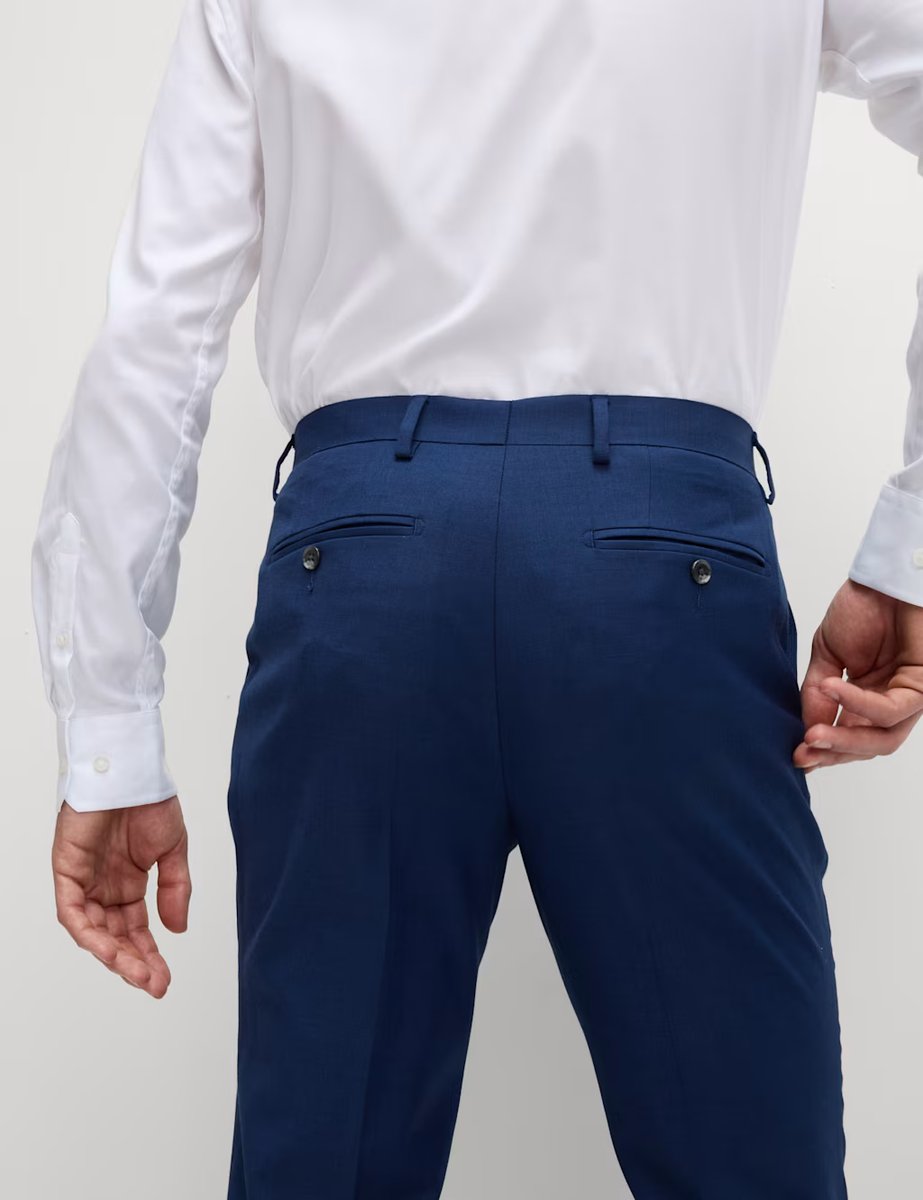 Marks & Spencer M&S Skinny Fit Stretch Suit Trousers Dark Indigo - 4