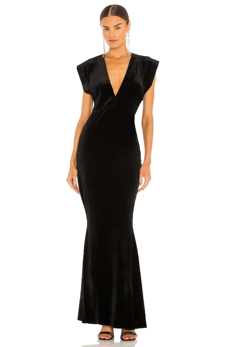 revolve V Neck Rectangle Gown - 1
