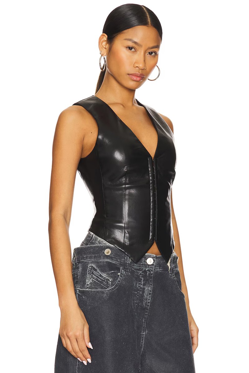revolve Roz Faux Leather Vest - 2