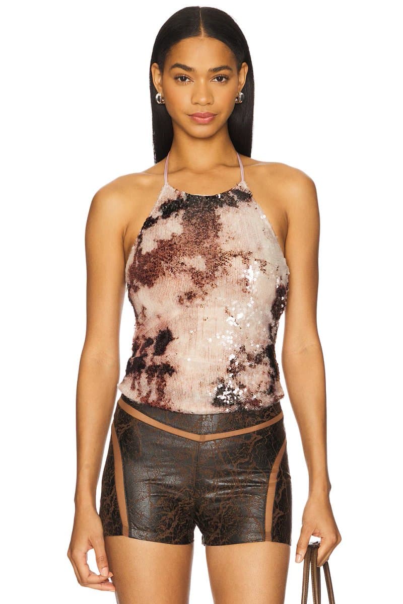 revolve Sequin Halter Top