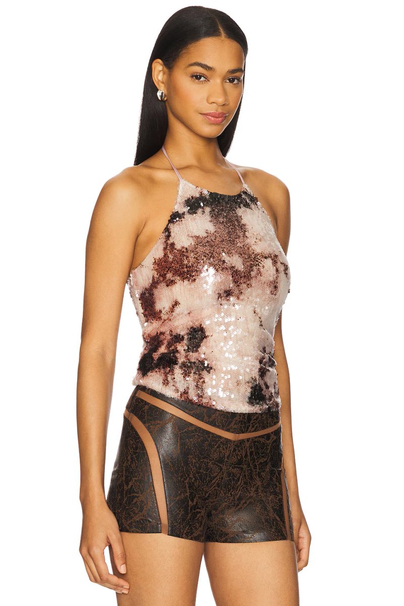 revolve Sequin Halter Top - 2