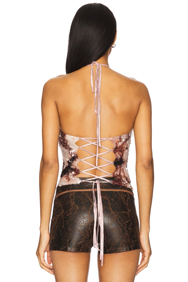 revolve Sequin Halter Top - 3