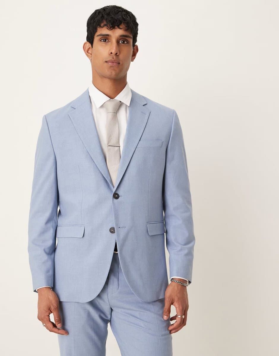 ASOS ASOS Selected Liam Regular Fit Blazer in Light Blue