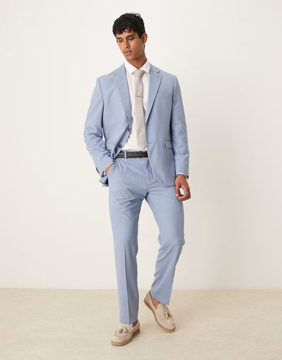 ASOS Selected Liam regular fit blazer in light blue - 2