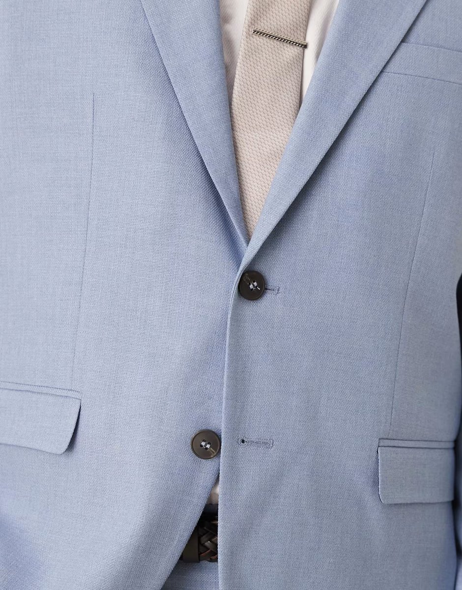 ASOS Selected Liam regular fit blazer in light blue - 4