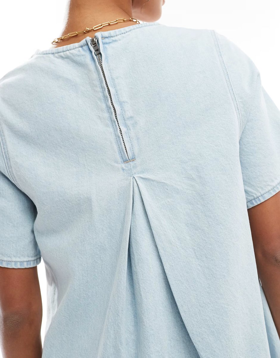 ASOS Levi's denim mini skirt dress in light blue - 4