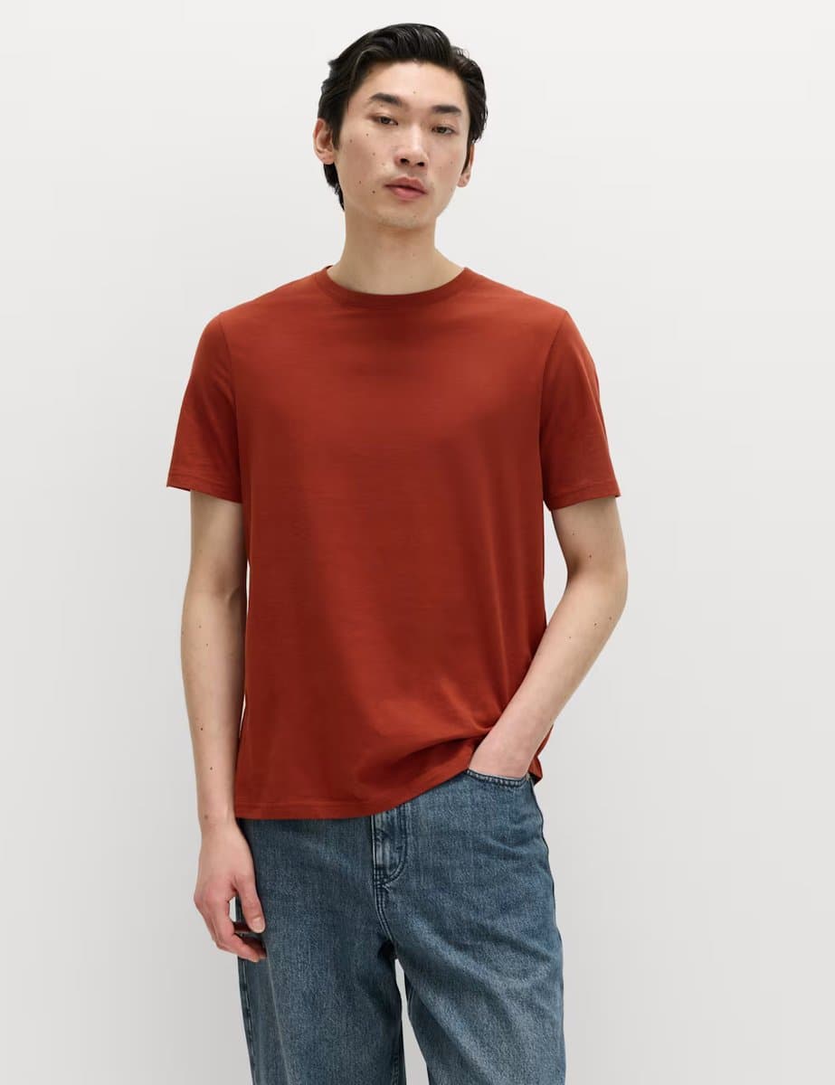 Marks & Spencer M&S Paprika Cotton Crew Neck T-Shirt