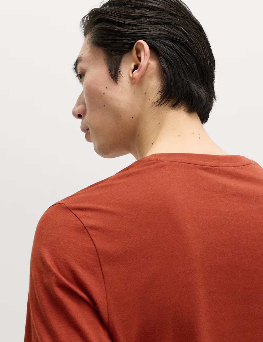 Marks & Spencer M&S Regular Fit Pure Cotton Crew Neck T-Shirt Paprika - 3