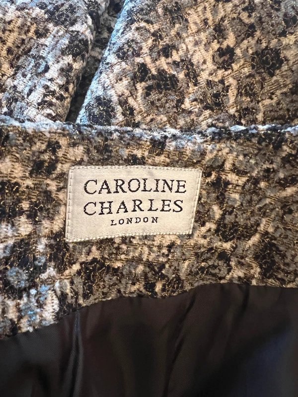 Caroline Charles Caroline Charles Womens Vintage Gold Brown Floral Shimmer Pencil Skirt UK 10 - 3