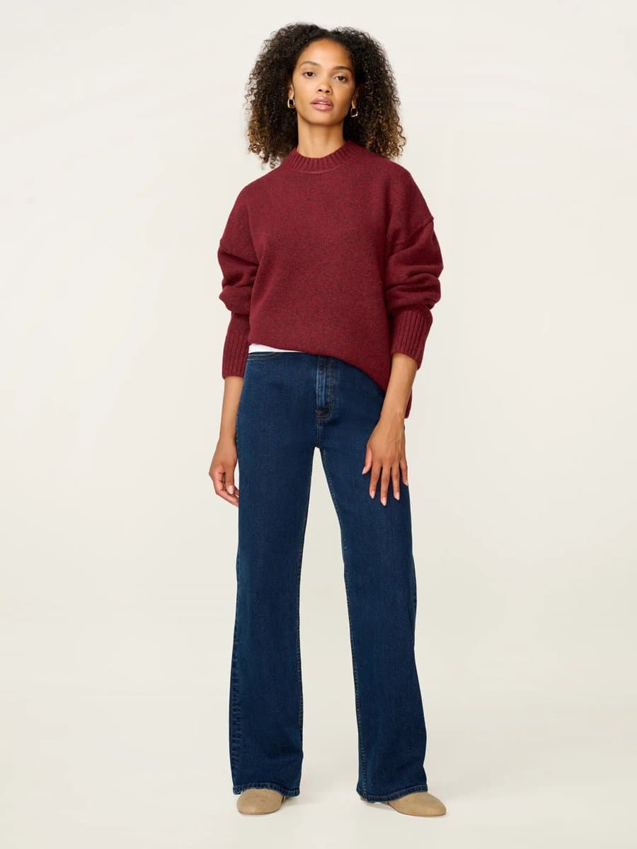 OMNES OMNES Burgundy Slouchy Jumper
