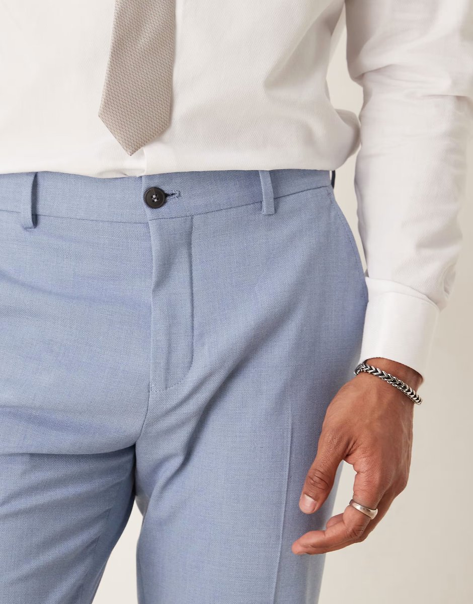 ASOS Selected Liam regular fit trouser in light blue - 3