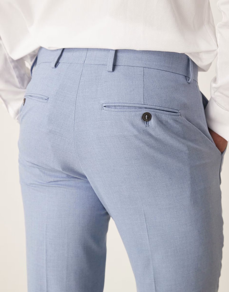 ASOS Selected Liam regular fit trouser in light blue - 4