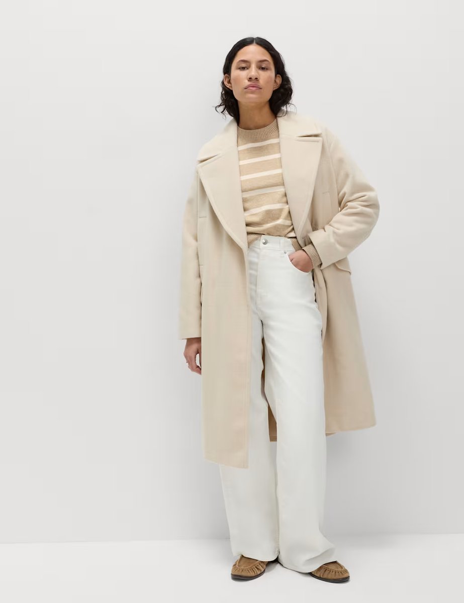 Marks & Spencer M&S Air-Yarn Striped Crew Jumper Sandstone - 3