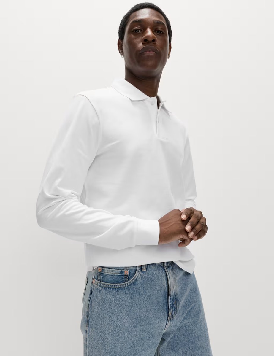 Marks & Spencer M&S Ultimate Cotton Rich Polo Shirt White - 2