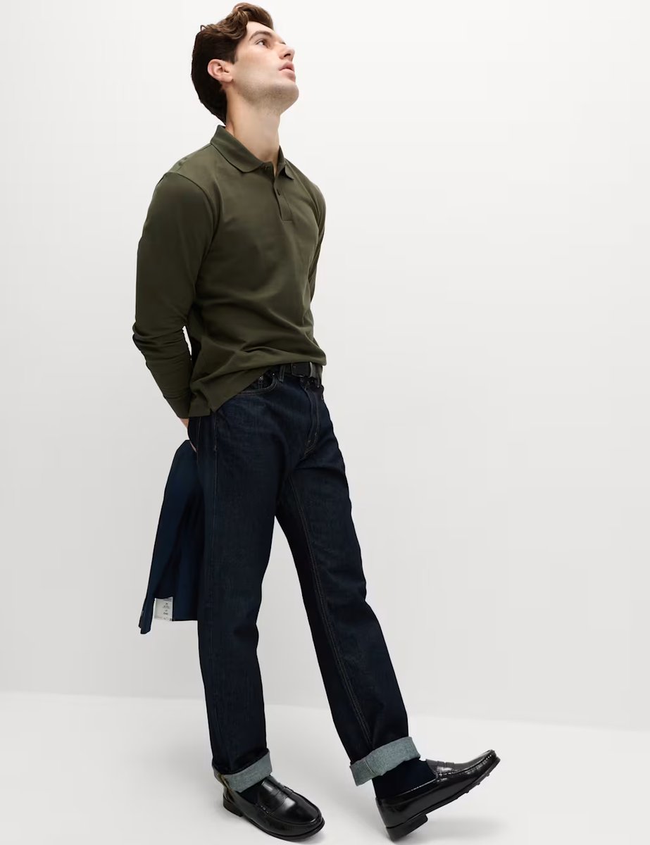 Marks & Spencer M&S Ultimate Cotton Rich Polo Shirt Dark Khaki - 2