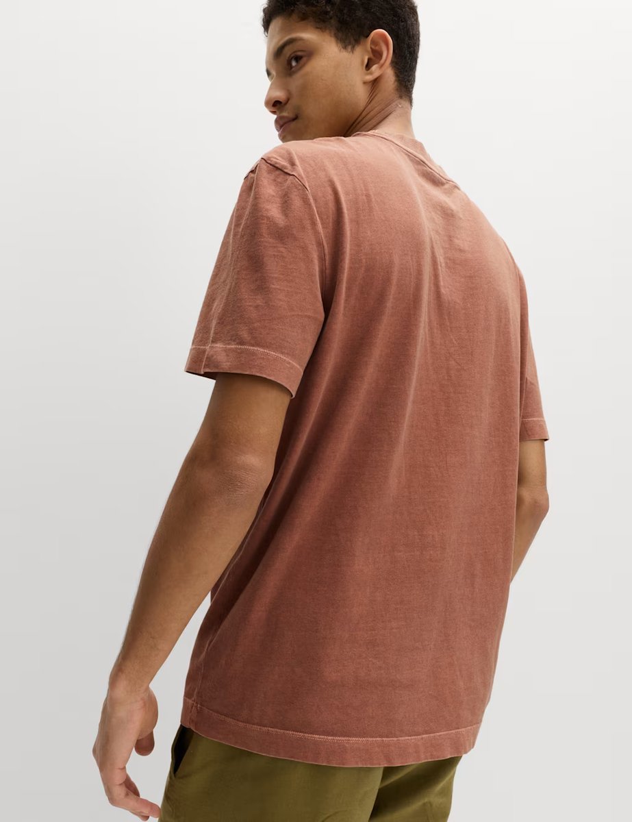 Marks & Spencer M&S Relaxed Pure Cotton Garment Dyed T-Shirt Rust - 4