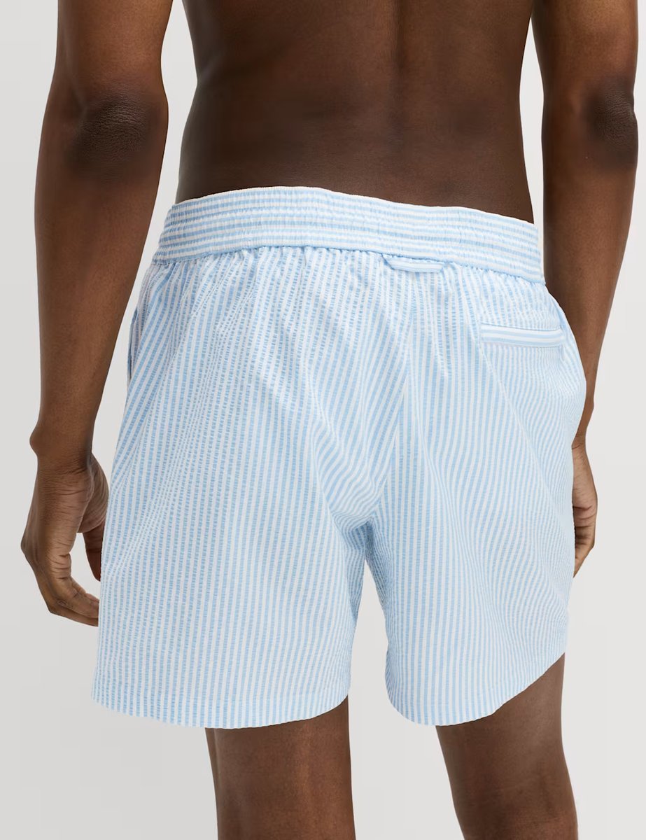 Marks & Spencer M&S Seersucker Swim Shorts Powder Blue - 4