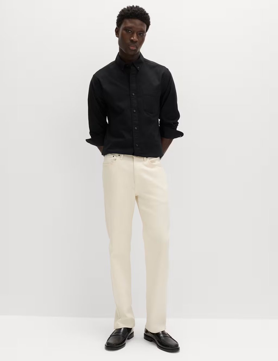 Marks & Spencer M&S Slim Fit Ultimate Cotton Rich Stretch Oxford Shirt Black - 2