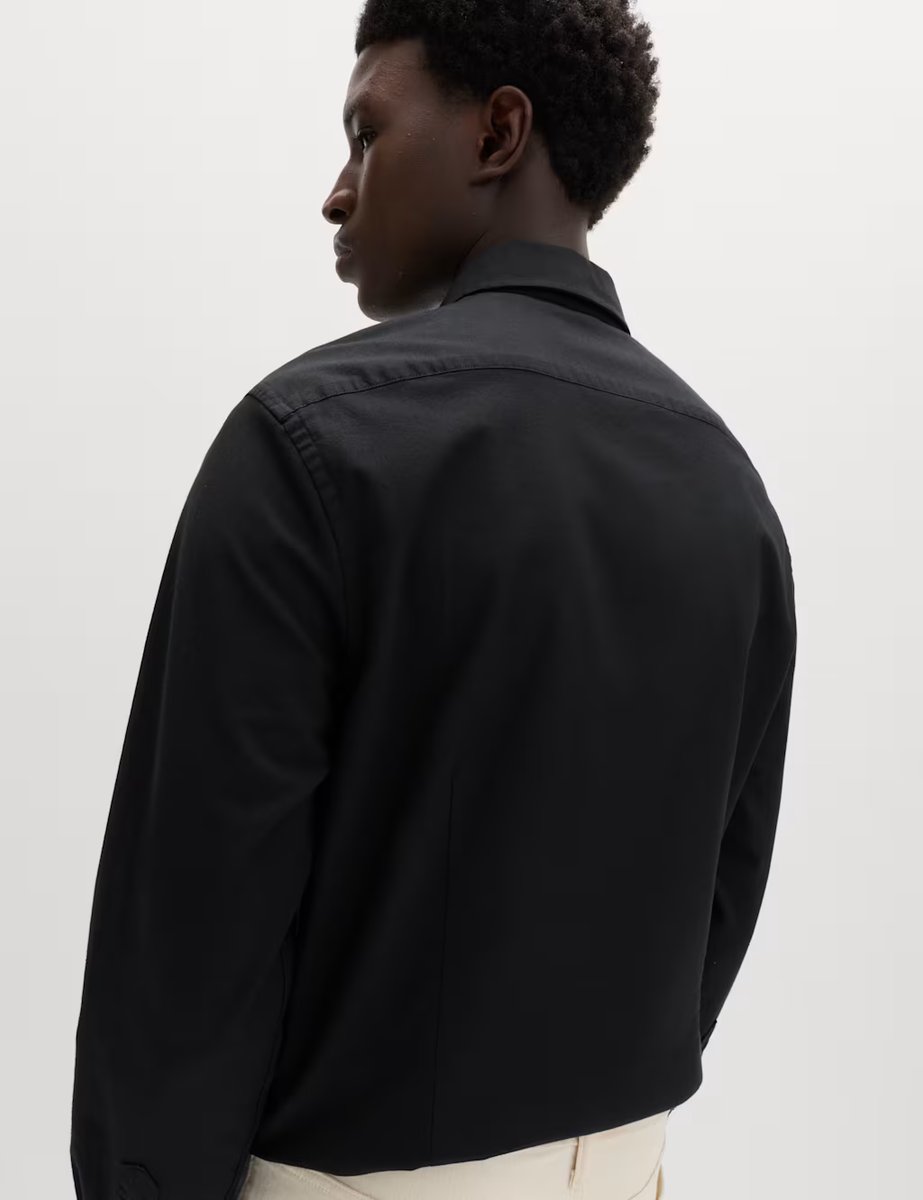 Marks & Spencer M&S Slim Fit Ultimate Cotton Rich Stretch Oxford Shirt Black - 3