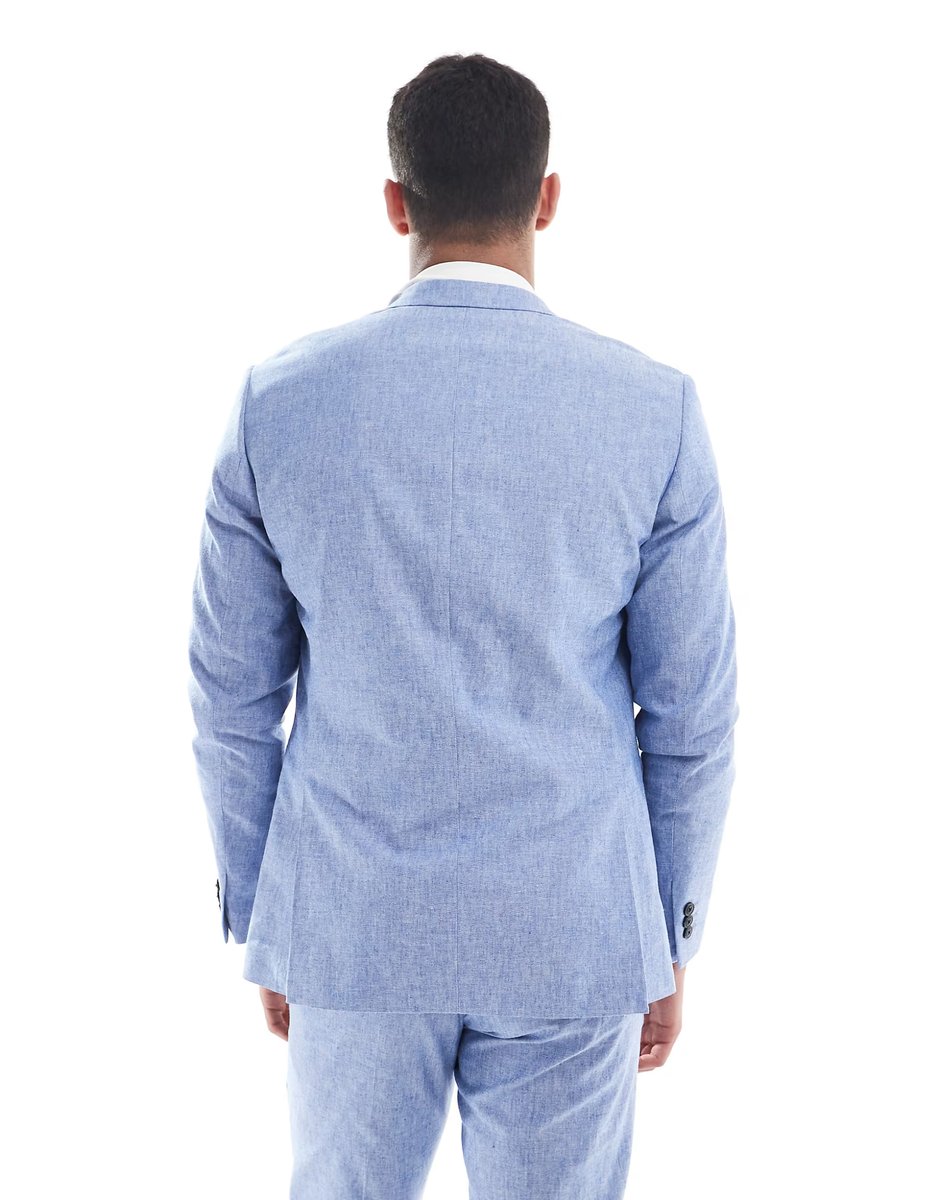 ASOS Jack & Jones Premium linen blazer in blue - 2